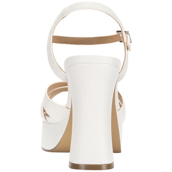 Wild Pair Womens Reemii Platform Sandal Block Heel 10020641000 White Smooth 8M - Picture 10 of 10